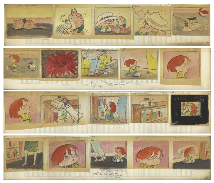 Original Artwork by Sheldon Mayer, Drawn for a ''Sugar and Spike'' Animated Film -- 26 Panels of Original Art